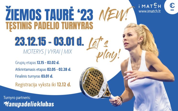 Vyksta registracija į padelio tęstinį “Žiemos taurė’23” iki 12.12d. nuotrauka