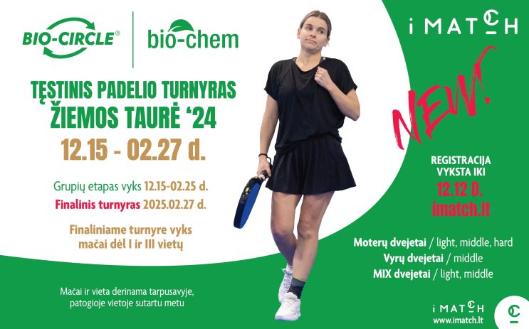 BIO CIRCLE “Žiemos taurė’24” padelio tęstinis startuoja 12.15d. nuotrauka