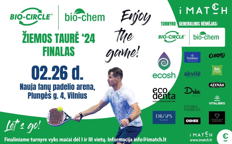 Bio-Circle padelio tęstinio turnyro FINALAS nuotrauka